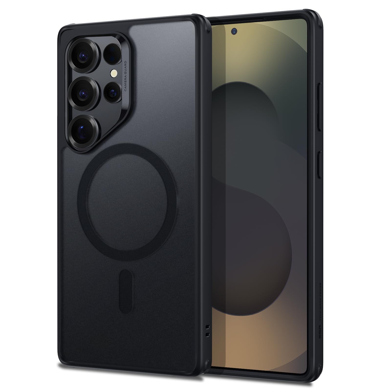 ESR for Samsung Galaxy S25 Ultra Case, Compatible with MagSafe, Magnetic Case for Samsung Galaxy S25 Ultra, Military-Grade Protection, TPU, Classic Hybrid Case (HaloLock), Frosted Black