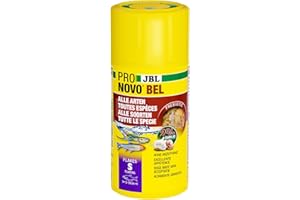 JBL PRONOVO BEL FLAKES, Hauptfutter für alle Aquarienfische von 3-10 cm, Fischfutter-Flocken, Größe S, 100 ml