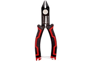 BACSHBY Alicates de Corte Diagonal 3 en 1, Pelacables Profesional para Electricista con Punta Curva, Tenaza para Cortar y Pelar Cables, con Muelle Oculto y Mango Ergonómico con Cierre de Seguridad