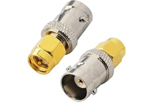 Boobrie Conector SMA BNC Adaptador Coaxial Macho-Hembra para Antenas RF, Periféricos LAN Inalámbrica, Cable Coaxial, Radioaficionado, Portátil SDR - 2 Unidades