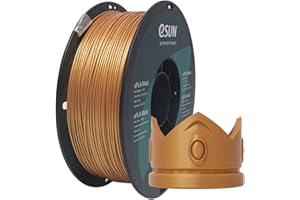 eSUN Metal PLA Filament 1.75mm, Metaliczny bez Spryskiwania Filament do Drukarki 3D PLA, Dokładność Wymiarowa +/- 0.05mm, Szpula 1KG (2.2 LBS) Filament do Drukarek 3D, Złoty