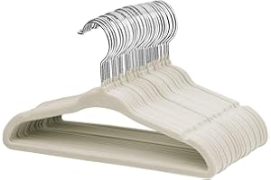 ‎MANGOTREE ManGotree Baby-Kleiderbügel aus Samt, Kleinkind-Kinderbügel mit Drehbarem Haken, Gekerbtes Schulter Design für Kinder und Kinderkleidung (30 Stück, Creme)