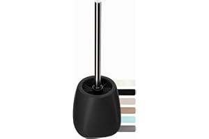 KADAX Szczotka do WC z pojemnikiem, 12 x 36 cm, matowa szczotka toaletowa z długim uchwytem, ceramiczna szczotka do WC, wolnostojący zestaw do WC (czarna 2)