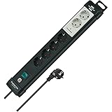 Brennenstuhl Premium-Line, Technik 6-Way Power Strip with Permanent and Switchable Sockets (with Switch and 3 m Cable, Made i