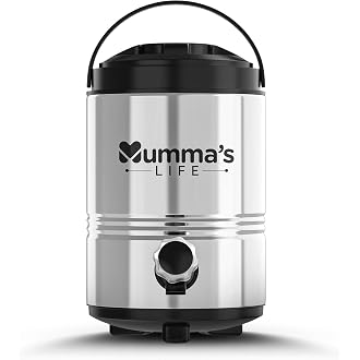 Mumma's LIFE Water Camper Stainless Steel Thermos Flask Jug 5 Liters | Insulated Water Dispenser with Tap | Hot & Cold Water Jug for Home Outdoor Use
