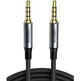 UGREEN Câble Audio Jack 3.5mm 4 Pôles pour Casque Micro Câble Auxiliaire Jack Stéréo en Nylon Tressé Compatible avec iPhone S