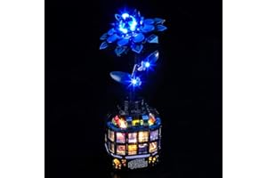 BRICKBLING Zestaw świateł LED kompatybilny z Lego 76784 Black Dahlia Flower (nie jest to model), zestaw oświetleniowy kompatybilny z Lego Black Dahlia Flower kreatywna zabawka