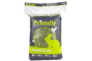 WILLIAM HUNTER Friendly ReadiGrass Rabbit Food Dried Grass High Fibre Small Animal Food for Rabbits and Guinea Pigs, Natural and Nutritous Foraging Feed Hay Alternative - 1KG