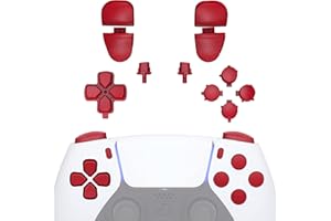 eXtremeRate Tasti per ps5 Controller BDM-030/040/050,D-Pad Trigger R1 L1 Grilletti R2 L2 Pulsante Share Option Ricambio per ps5 Joystick BDM 030 040 050-Rosso Passione