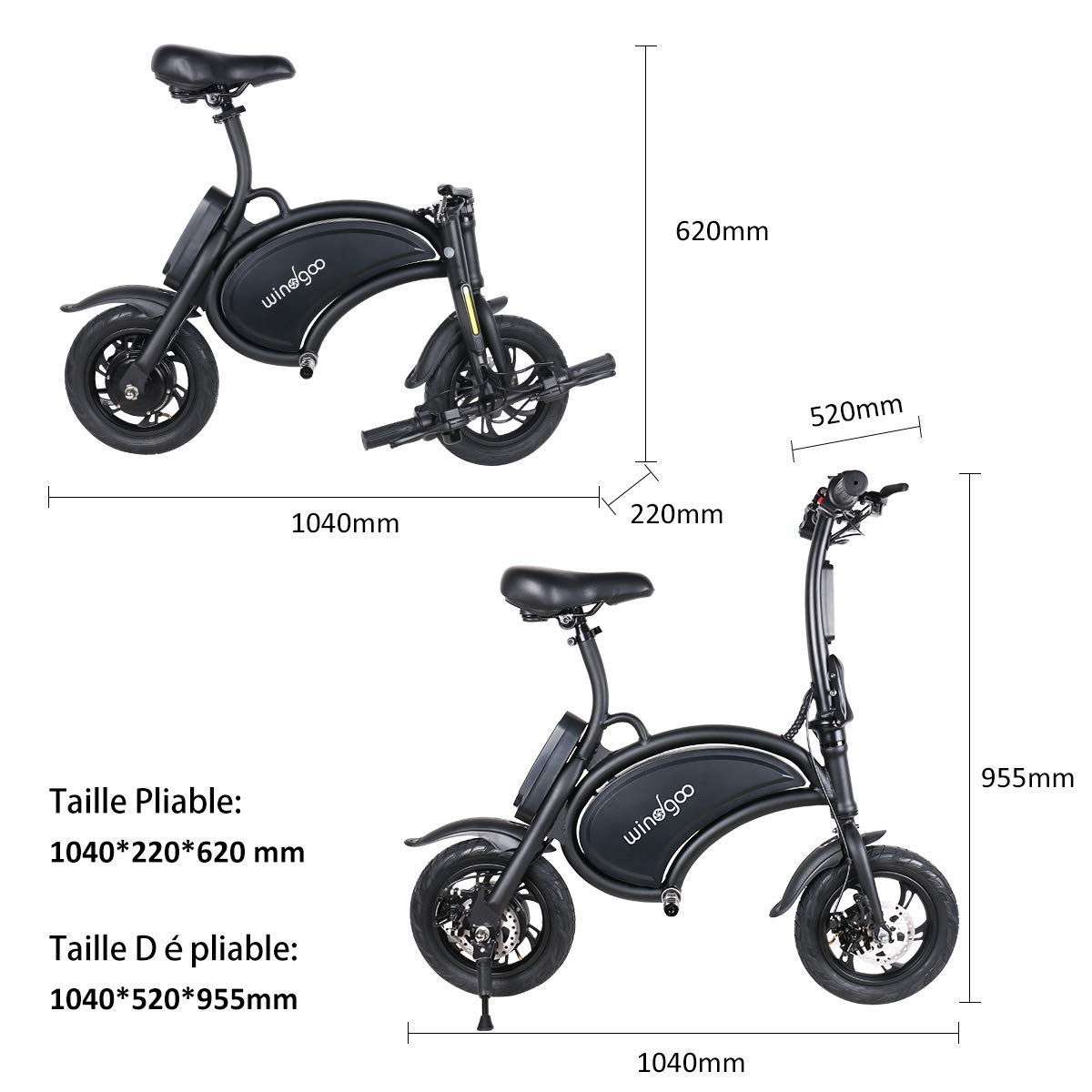 Windgoo Bicicletta Elettrica, 12-14 Pollici Monopattino Elettrico, Potenza  350 W Batteria 36 V 6,0 Ah E-Bike, Bicicletta Elettrica Pieghevole,  velocità Max 30km/h - ilMonopattinoElettrico.com