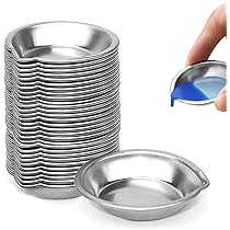 Verf Palet Klein,Forreen 30 Stuks Verfpalet Roestvrij Staal Kleine Ronde Multifunctioneel Herbruikbaar Make-Up Palet met Mond voor Mengen Verf Aquarel Make-Up Oogschaduw