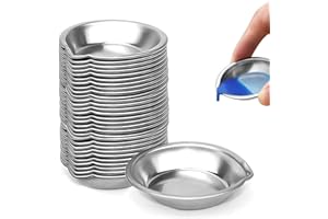 Farbschale Edelstahl,Forreen 30 Stücke Mischpalette Aquarell Farbe Kleine Runde Einfache Praktische Make-Up-Palette mit Mund für DIY Kunst Handwerk Malerei Make-up