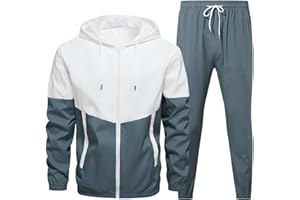 HAOLEI SurvêTement Homme Ensemble Jogging Sweats À Capuche Et Sport Pantalons Respirants Tenue Sport Training VêTement Complet Full Zip Combinaison De Sport