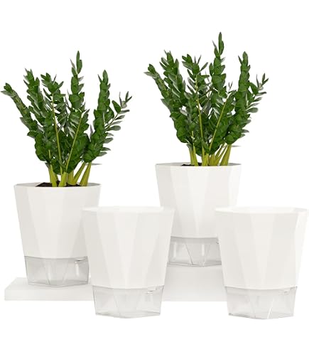 Fiason Selbstbewässernde Blumentöpfe – 3er Set, 22,9-30,5 Cm, Mit Wasserreservoir – Für Drinnen & Draußen (schwarz)