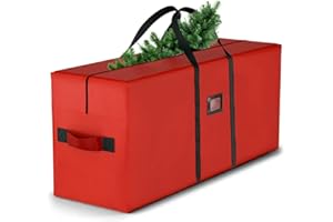 WEASHUME 7ft/9ft Large Christmas Tree Storage Bag Fits Up to 9 ft. Artificial Disassembled Trees Waterproof Xmas Tree Bag 127 x 38 x 50 cm