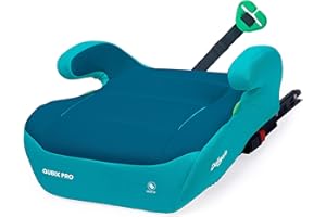 Daliya® QUBIX PRO Kindersitzerhöhung mit ISOFIX | i-SIZE NORM ECE R129 | 125 bis 150 cm | Gurtfix | waschbar | Autositz | Autokindersitz | Kindersitz | Sitzerhöhung (Türkis - Blau)