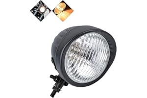 NATGIC 6,5 Zoll Motorrad Scheinwerfer, Motorrad Universal Scheinwerfer schwarzes Gehäuse & weiße Linse Tagfahrlicht für die meisten Motorräder oder Fahrräder - 1750LM 12V 35W(Bernsteinfarbenes Licht)