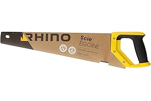 RHINO - Scie égoîne à Main pour Coupe Bois, Revêtement PTFE Anti-Friction-Denture Universelle trempée 11 Dents/Pouce-Longueur, 500 mm