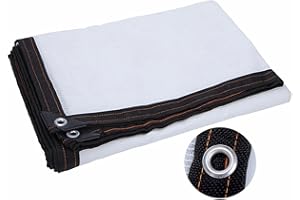 EMYU Encryption Schattiernetz Atmungsaktives Anti-Aging Schattierungsnetz,75% Uv-BestäNdiges Schattennetz,FüR GewäChshaus Parkhaus Garten Hof Oder Zwinger Weiß (3mx3m/9.8ftx9.8ft)