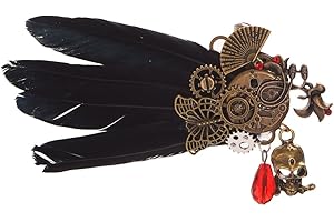 GRACEART Steampunk Gears Feather Epingle à Cheveux