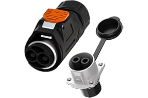 CIMSFCOR 2 Pin 100Amp Trolling Motor Plug Receptacle Set, 2 Prong Waterproof 12V/24V/36V/48V Plug for Down Rigger Trolling System