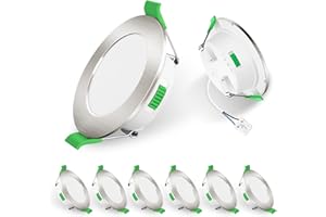 ‎ALUSSO ALUSSO LED Einbaustrahler 230V IP44, 4W Dimmbar LED Spots 230V Deckenspots Einbauleuchten 55-68mm Lochmaß, 30mm Spots Deckenleuchte, Warmweiß 3000K Neutralweiß 4000K Kaltweiß 6500K für Küche, 6er Set