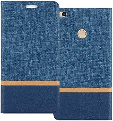 Xiaomi Max 2 Case, Shanphone Color block Premium quality PU leather Flip cover with ID / Card Slot for Xiaomi Mi Max 2, Blue