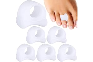 LEDSHLIU separador dedos pie，separadores de dedos de los pies，6 separadores de dedos y alisadores de silicona para dedos de los pies, correctores de juanetes suaves para adolescentes y adultos