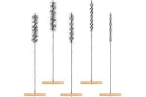 CTYUEYUN 5 Stück Bohrlochbürste Set,8mm/12mm/16mm/20mm/25mm T-Griff-Rohrbürste Rund Lochbürste Reinigungsbürste,Pfeifenreiniger Bürste für Schlagbohrmaschinen,Effiziente Bohrlochreinigung