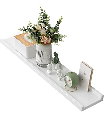 HOOBRO Zwevende planken, wandplank, set van 3, 90 cm hangende plank met verhoogde rand en onzichtbare beugels, voor badkamer, slaapkamer, keuken, kantoor, woonkamer, decoratie, Zwart EBK90BJ01