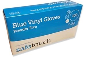 RDK Mobility TM Blue Vinyl Gloves Nitrile Examination | Premium Quality | Powder and Latex Free | Box of 100 vinyl Gloves Medium | Disposable Gloves Medium | Packaging may Vary