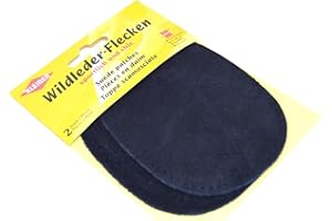 Kleiber - Toppe ovali in Pelle Scamosciata 12 x 10 cm, 1 Paio, Blu Marino