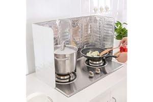 FICTORY Anti Splatter Shield Guard, Cooking Frying Pan Oil Splash Screen Kitchen Cover Gas Stove Anti Splatter Shield Guard Protects Skin from Burns Keeps Kitchen Clean Printing Vegetables