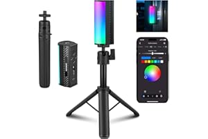 NEEWER Magnetyczna ręczna różdżka świetlna ze statywem biurkowym, 17 scen, sterowanie aplikacją 360° Full RGB Mini LED Video Stick, 2500K-8500K ściemniany CRI97 do fotografii vlog TikTok, bateria 2550