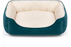 Hollypet Legowisko dla małego psa, legowisko dla zwierząt domowych dla kotów i szczeniaków, miękkie legowisko do spania dla zwierząt domowych, oddychająca poduszka, zielone (55 x 45 x 15 cm)