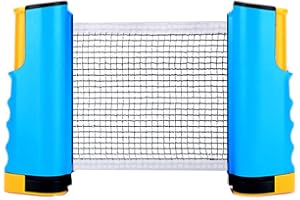 Sportout Tischtennisnetze Tischtennis Netze, Justierbarer Einziehbares Netz Ping Pong Ersatznetz, Beweglicher Reisehalter ideal für alle Arten von tischen- 170(max) x 19cm