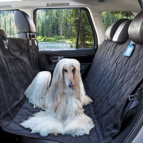 Nasudake P-9 Scratchproof Waterproof Pet Hammock Seat Cover Protection For Car, Durable Material For Machine Washable Non-Slip Rubber Backing Protector For Vehicle Car Bench Truck Boat With A Free Pet Tags