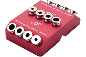 Clickinline 30/45/90° Angle Drill Hole Guide Jig for Angled and Straight Hole,Cable Railing Lag Screw Drilling Template,1PCS