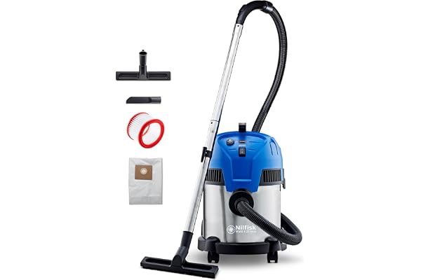 Nilfisk Multi II 22L INOX Aspirateur Eau et Poussière pour la Maison, Jardin et Voiture (1200 W)