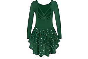 Arshiner Abbigliamento da Balletto Ragazze 2-10 Anni Vestito da Balletto a Maniche Lunghe Vestito da Balletto per Bambini Vestito da Balletto in Cotone Body da Ballo con Gonna da Balletto tutù