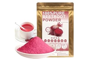 Plant Gift 100% Pure Beetroot Powder 甜菜根粉 Natural Beetroot flour, excellent flavor of beverages, smoothies, yogurt, baking, biscuits, cakes and beverages, 100g/3.25oz
