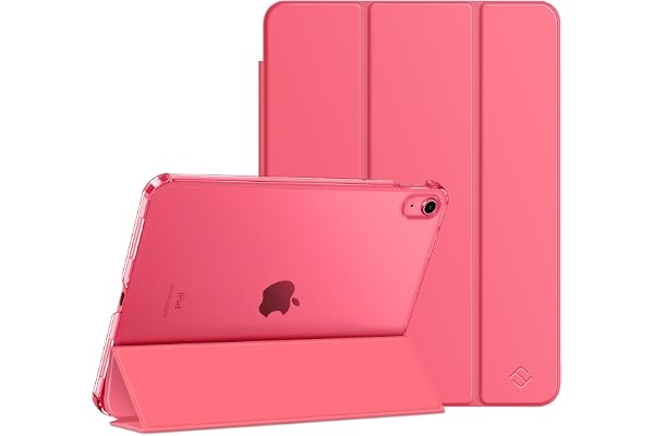 FINTIE Coque pour iPad A16 11ème Génération 11 Pouces 2025, iPad 10ème Génération 10.9 Pouces 2022 - Coque Arrière Rigide Transparente Givrée, Housse Fine Légère Etui Pliable, Rose