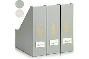 ZICOTO Beautiful Magazine Holder Set Of 3 - Sturdy File Holder to Organize Your Desk Or Shelves - The Perfect Office Storage to Effortlessly Organize Your Paperwork/Files, Magazines, Books Or Binders