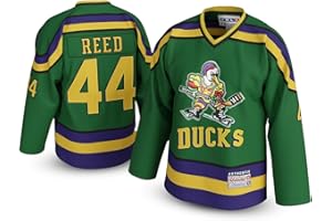 UNLC Fulton Reed #44 Mighty Ducks Jersey – Green 90s Movie Hockey Shirt with Stitched Letters, Adult Sizes S–5XL