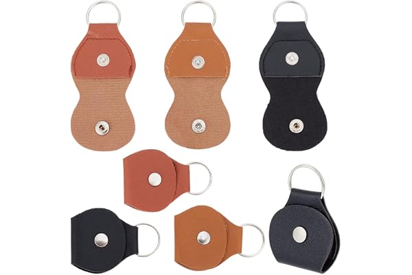 GORGECRAFT 6 st 3 färger läder gitarr plektrumhållare nyckelring väska
