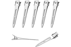 JIUJUDA9 70 Stück EnteBill Haarspangen Haarclips Damen, 5,5cm Metall Haarklemmen Friseur Alligator Hair Clips Silber, Haarklammern Friseurbedarf Damen Locken Fixieren für Haarstyling DIY