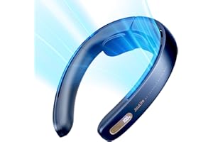 JISULIFE Przenośny wentylator na szyję Pro, 100 prędkości bez ostrza, pokrętło ciągłe, wyświetlacz LED, osobisty wentylator z możliwością ładowania 5000 Mah, mini zestaw głośnomówiący, przenośny