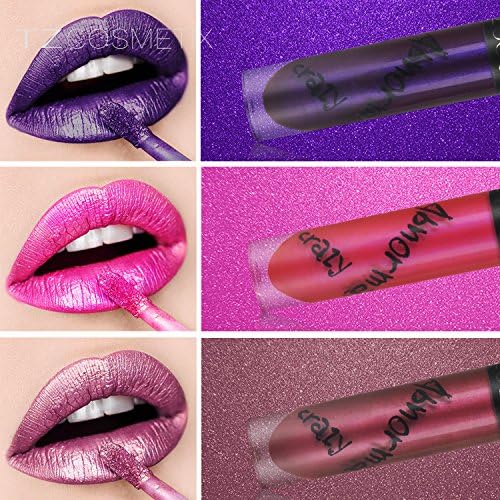TZ COSMETIX - Abnormal Lip Gloss - Metallic Glitter Shimmer Lipstick Makeup - Waterproof Long Lasting Beauty Cosmetics (3#)