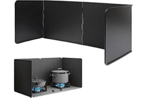 Wuciray Protección contra Salpicaduras Plegable para Cocina, Plegable, protección contra Salpicaduras, protección contra Salpicaduras, Color Negro (30 cm)