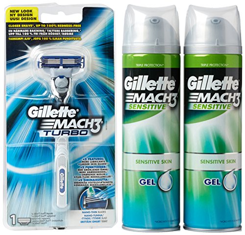 Gillette Mach-3 Turbo Razor and Gel Special Pack Set